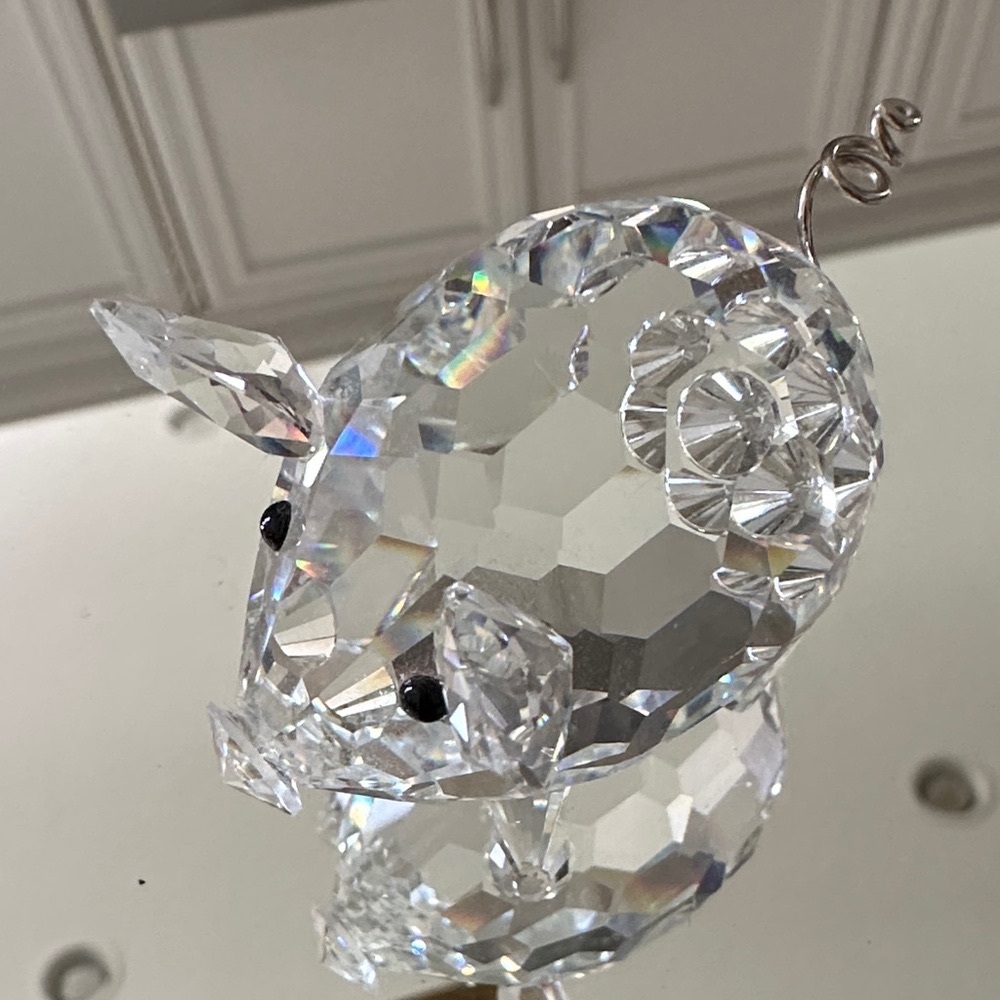 Swarovski Crystal Pig Figurine in original box